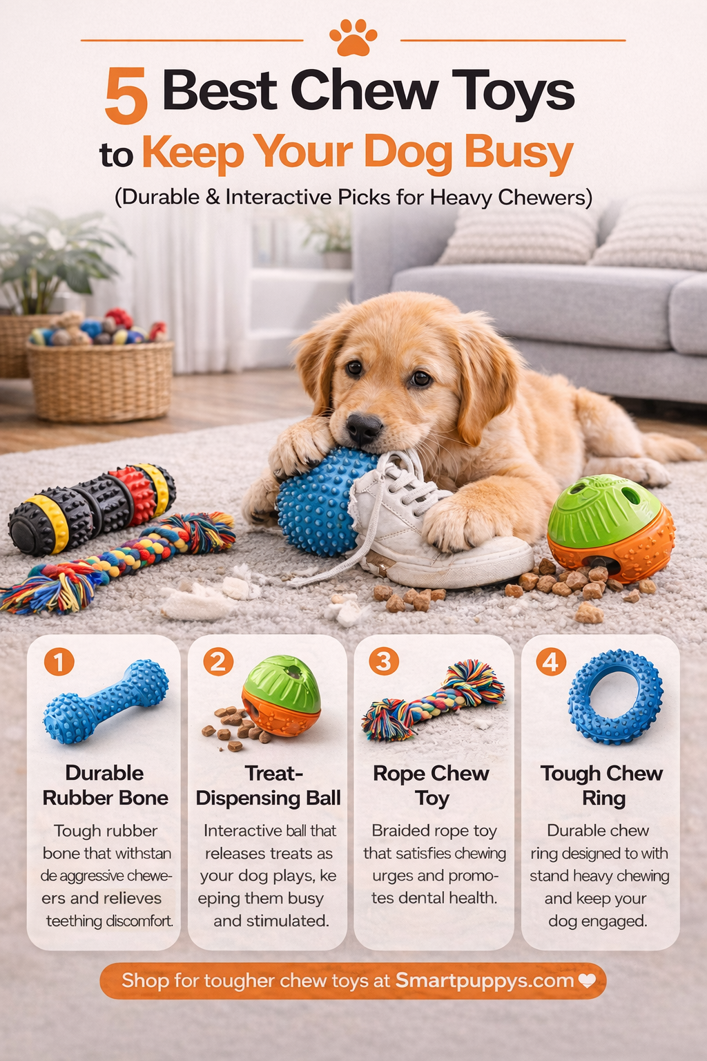 5 Best Chew Toys to Keep Your Dog Busy (Durable Picks That Actually Work)