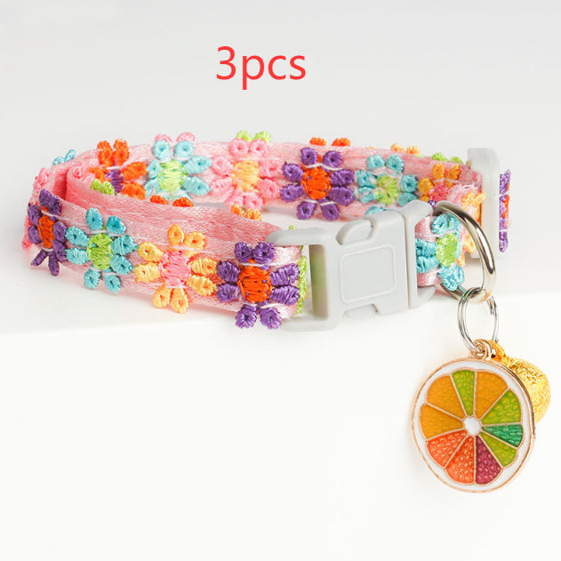 Lace Embroidery Trim Bell Pet Collar
