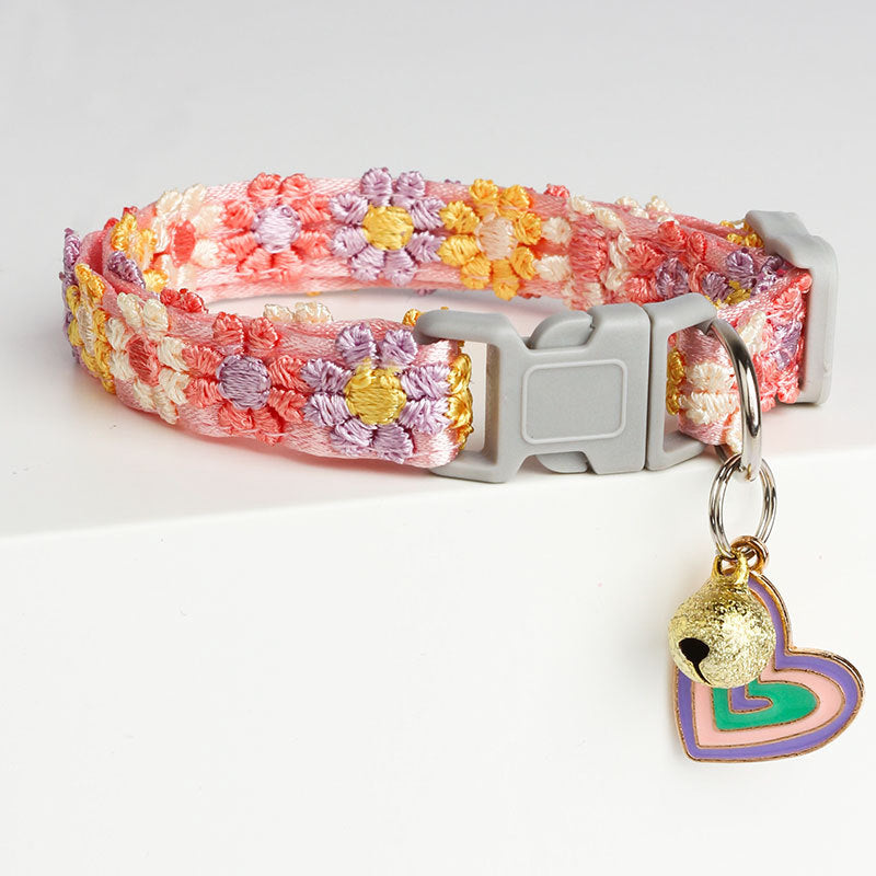 Lace Embroidery Trim Bell Pet Collar