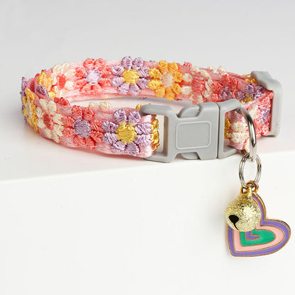 Lace Embroidery Trim Bell Pet Collar