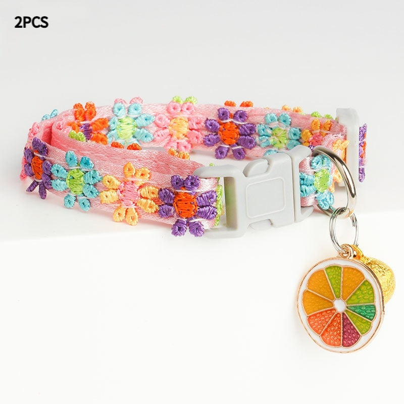 Lace Embroidery Trim Bell Pet Collar