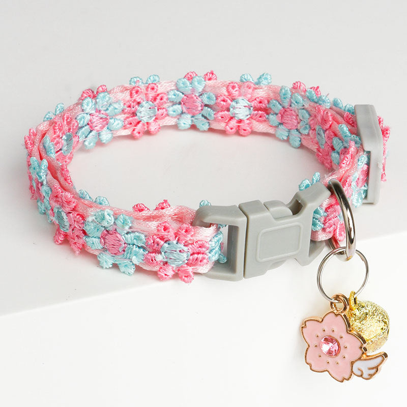 Lace Embroidery Trim Bell Pet Collar